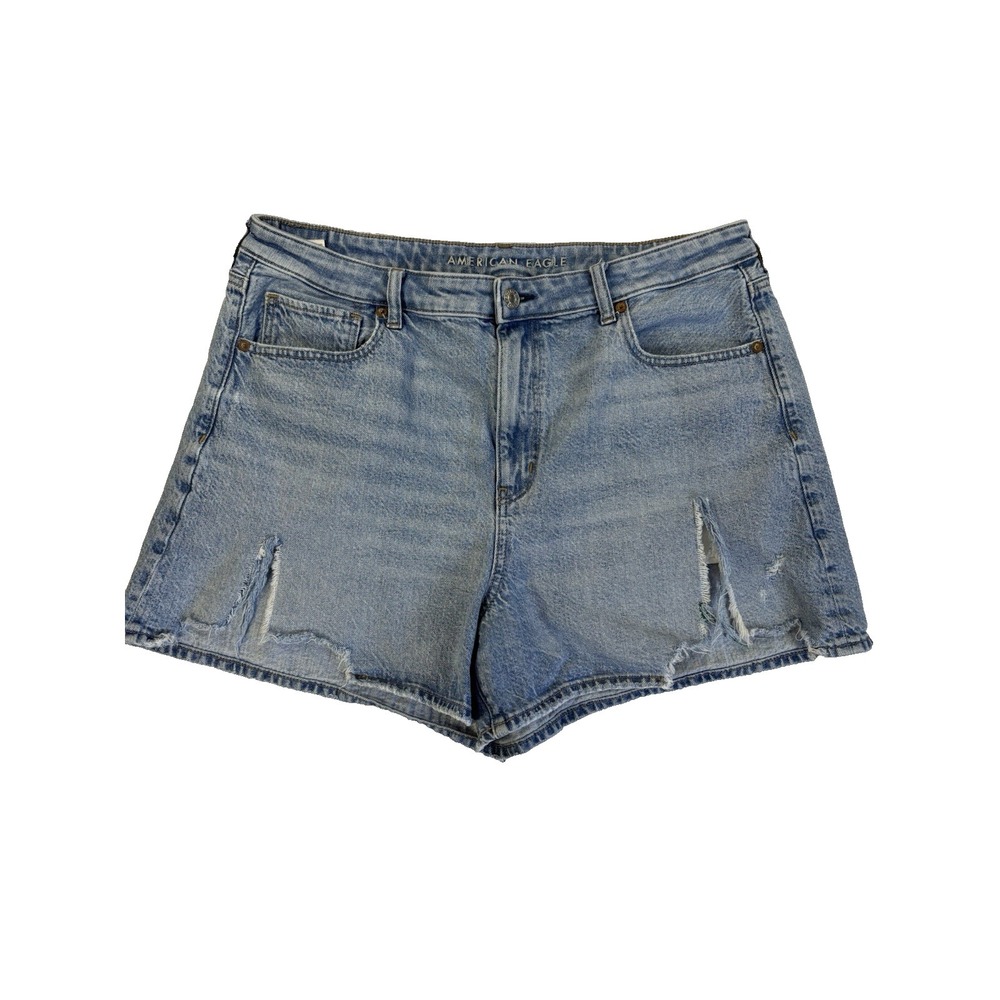 American Eagle Women's 16 Distressed Ripped Mom Shorts Baddie Sexy Rockabilly